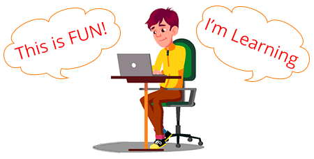 Happy Student Spelling with Computer