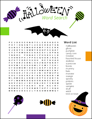 Halloween Word Search