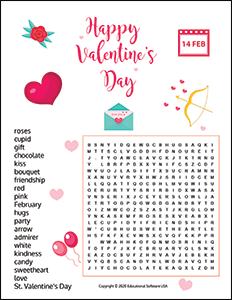 Valentine's Word Search